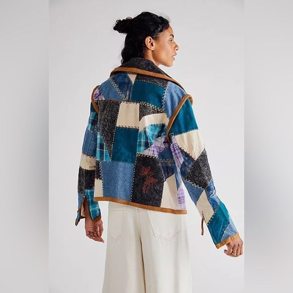 We The Free by Free People Leia Denim Patched Moto Jacket - Picture 2 of 12